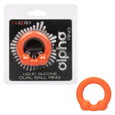 Alpha Liquid Silicone Dual Ball Ring Orange Ultra Stretchy Enhancer Ring COCK RINGS